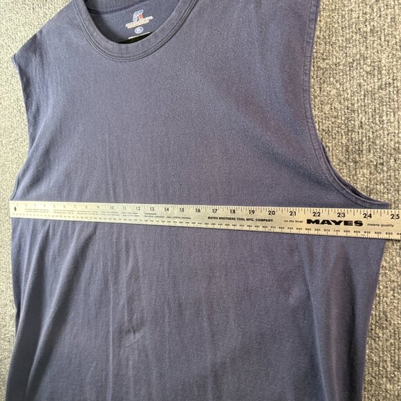 Russell Athletic Blue Summer Wicks Moisture Machine Washable Tanktop Men's XL - Picture 5 of 7